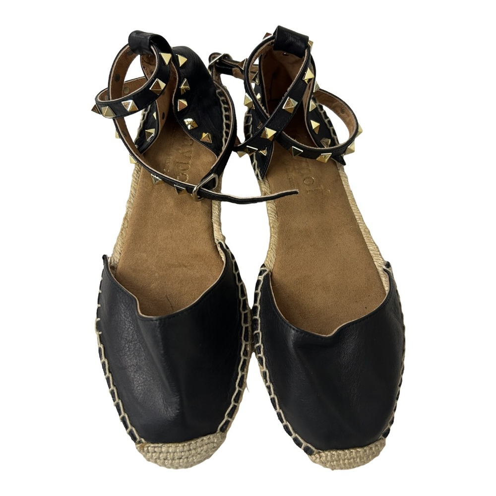 Maypol Made In Spain Leather Flat Closed Toe Espadrille Sandals